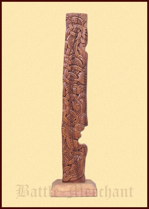 foto Wooden Stele, carved in Viking Urnes style